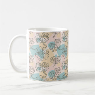 Mug Dessin de motif floral Pastel dessiné à la main