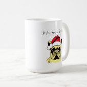 Mug Dessin de Noël de Bulldog (Devant droit)