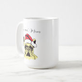 Mug Dessin de Noël de Bulldog (Devant gauche)