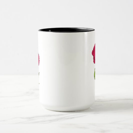 Mug Dessin de pavot rouge (Centre)
