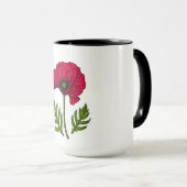 Mug Dessin de pavot rouge 3 (Devant droit)