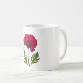 Mug Dessin de pavot rouge 3 (Devant droit)