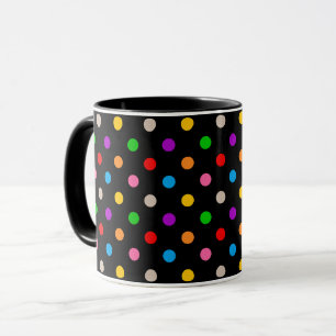 Mug Dessin de points noirs colorés arc-en-ciel