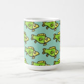 Mug Dessin de poisson vert de dessin animé drôle (Centre)