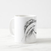 Mug Dessin de portrait de cheval dessin d'art équestre (Devant gauche)