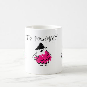 Mug Dessin de poussin rose et noir pour enfants