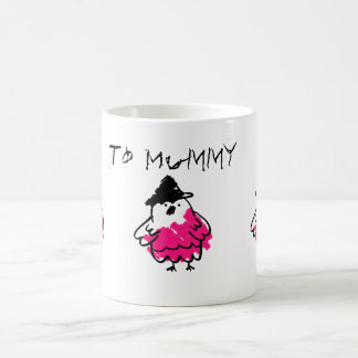 Mug Dessin de poussin rose et noir pour enfants