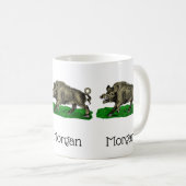 Mug Dessin de sanglier sauvage vintage en noir et blan (Devant droit)