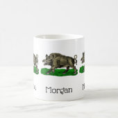 Mug Dessin de sanglier sauvage vintage en noir et blan (Centre)