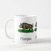 Mug Dessin de sanglier sauvage vintage en noir et blan (Gauche)