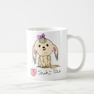 Mug Dessin de Shih Tzu Doodle Femelle Mignon