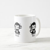 Mug Dessin de Singe Bébé mignon - Kawaii Nursery Art (Devant droit)