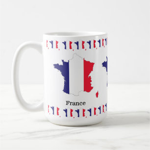 Mug Dessin de souvenir de carte avec drapeau français