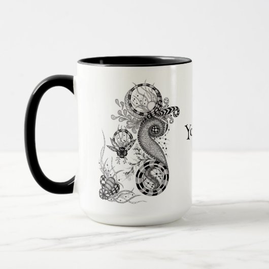 Mug Dessin de Tangle floral - (Gauche)