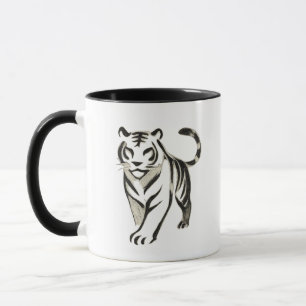 Mug Dessin de tigre à pied - Conception de la boue d'e