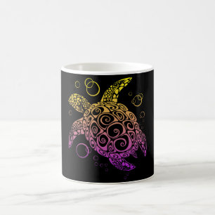 Mug Dessin de tortue de mer couleur dégradé, tortue de