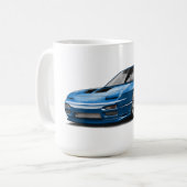 Mug dessin de voiture bleue 240sx (Devant gauche)