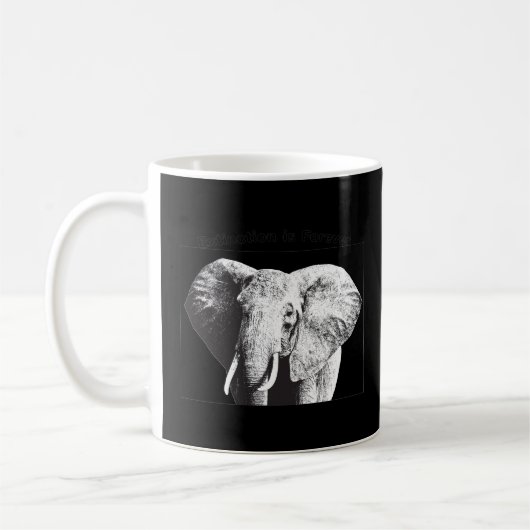 Mug Dessin d'éléphants de Bush en Afrique (Gauche)