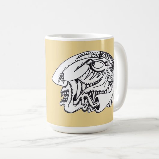 Mug Dessin d'encre à trois aspects (Devant droit)
