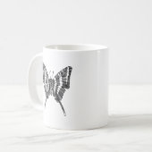 Mug Dessin d'encre de papillon noir et blanc Zebra (Devant gauche)