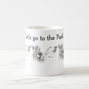 Mug Dessin d'encre écossais Terrier Labrador Friends