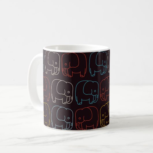 Mug Dessin des éléphants (Devant gauche)
