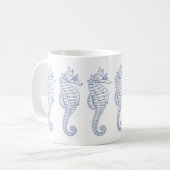 Mug Dessin des hippocampes gris bleu (Devant gauche)