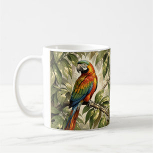 Mug Dessin d'oiseau perroquet sur un arbre