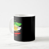 Mug Dessin drapeau Iran carte lion soleil (Devant gauche)