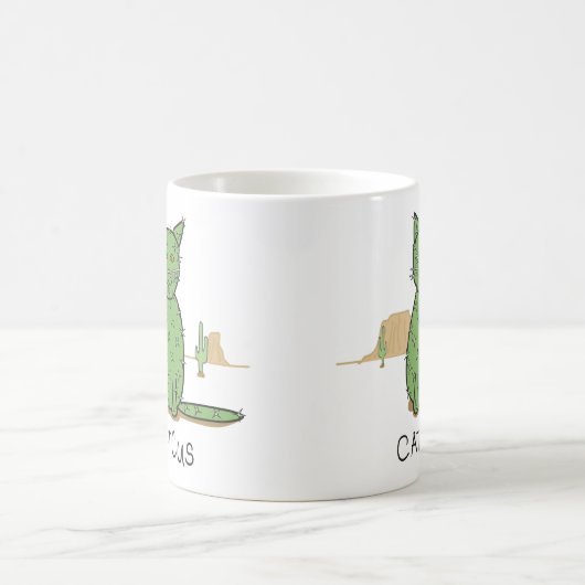 Mug Dessin drôle de cactus "Catcus" (Centre)