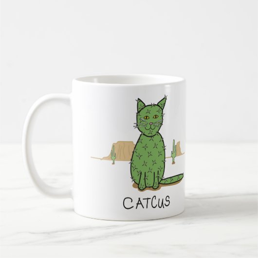 Mug Dessin drôle de cactus "Catcus" (Gauche)
