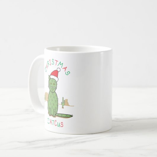 Mug Dessin drôle de cactus "de Catcus de Noël" (Devant gauche)