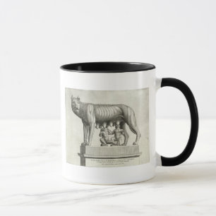 Mug Dessin du bronze d'Etruscan du suc de -loup