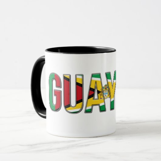Mug Dessin du drapeau guyanien | Fierté caribéenne (Devant gauche)