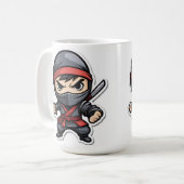 Mug Dessin du guerrier Chibi Ninja - Fierce Martial Ar (Devant gauche)