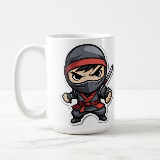 Mug Dessin du guerrier Chibi Ninja - Fierce Martial Ar (Gauche)