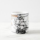 Mug Dessin du navire avec les noms des ancêtres de May (Centre)