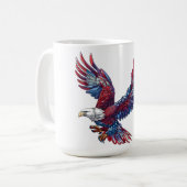 Mug Dessin d'un aigle, concept 4 juillet (Devant gauche)