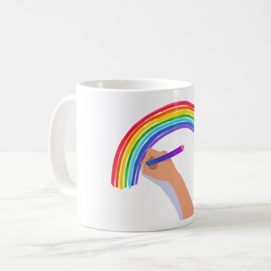 Mug Dessin d'un arc-en-ciel (Devant gauche)