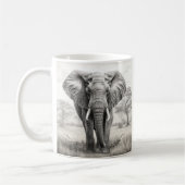 Mug Dessin d'un crayon d'éléphant africain (Gauche)