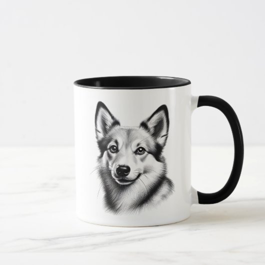 Mug Dessin d'un Lundehund norvégien (Droite)