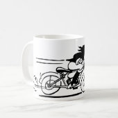 Mug Dessin d'une femme en moto à vélo Chick Art (Devant gauche)