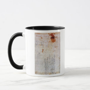 Mug Dessin d'une urne et d'une figure avec des notes
