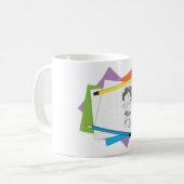 Mug Dessin esquisse de fille joueuse avec crayons colo (Devant gauche)