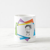 Mug Dessin esquisse de fille joueuse avec crayons colo (Centre)