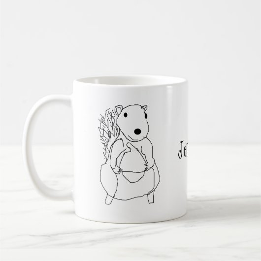 Mug - Dessin et nom de l'écureuil (Gauche)