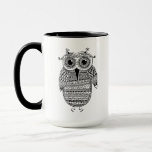 Mug Dessin ethnique d'encre de hibou