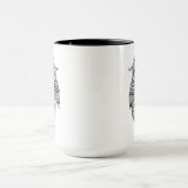 Mug Dessin ethnique d'encre de hibou (Centre)