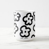 Mug Dessin floral moderne noir et blanc (Centre)