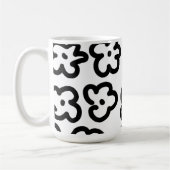 Mug Dessin floral moderne noir et blanc (Gauche)